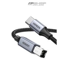 Cáp Máy in UGREEN USB C Male to USB B 2.0 Printer Cable Alu Case with Braid Black US370