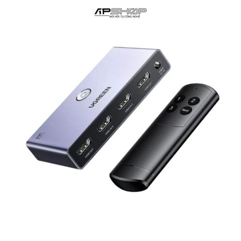 Bộ gộp HDMI 2.1 3 vào 1 ra Ugreen 15604, Hỗ trợ 8K60Hz, 4K144Hz 3D HDR CEC Dolby HDCP 2.3 Tương thích với PS4/PS5 Fire Stick Xbox Roku Apple TV