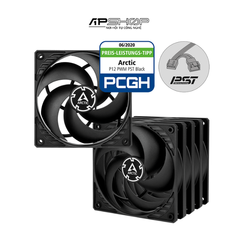 Fan Arctic P12 PWM PST Fan Black - 5 Pack | Chính hãng