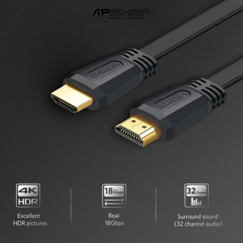 Cáp HDMI 2.0 4K@60Hz Dây Dẹt Siêu Mỏng Ugreen