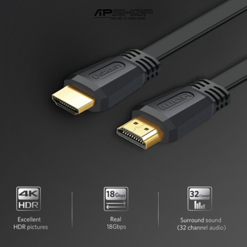 Cáp HDMI 2.0 4K@60Hz Dây Dẹt Siêu Mỏng Ugreen