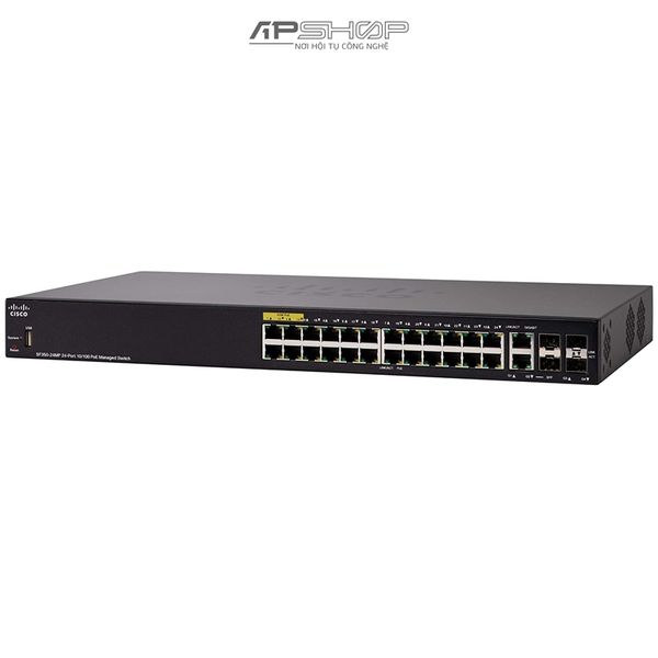 Switch Cisco SF350 24Port 10/100 PoE+ Switch with 375W power budget - Hàng chính hãng