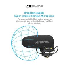 Micro Saramonic thu âm Shotgun Super-Cardioid cho máy ảnh/máy quay Vmic5 Pro