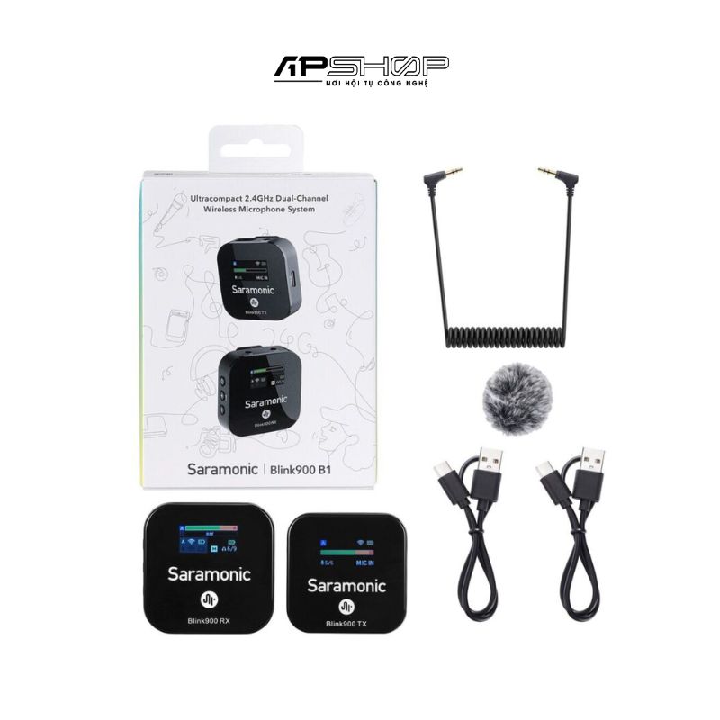 Bộ micro không dây Saramonic Blink900 B1 | Cổng 3.5mm