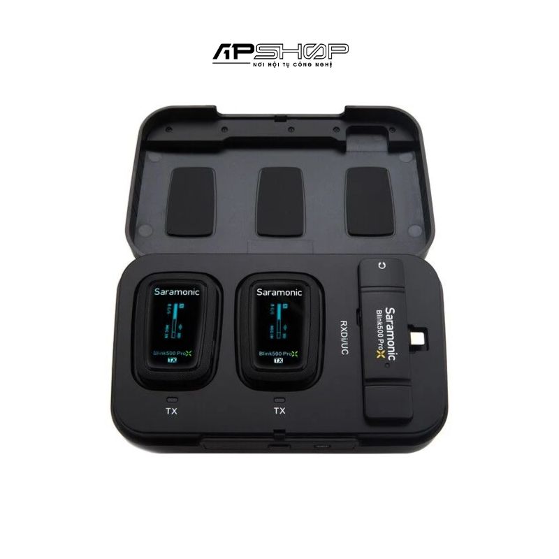 Bộ micro không dây Saramonic Blink500 ProX B6 | Cổng USB C có hộp sạc