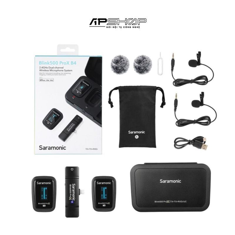 Bộ micro không dây Saramonic Blink500 ProX B4 | Cổng Lightning