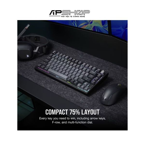 Bàn phím không dây Corsair K65 CSR Red Black Grey