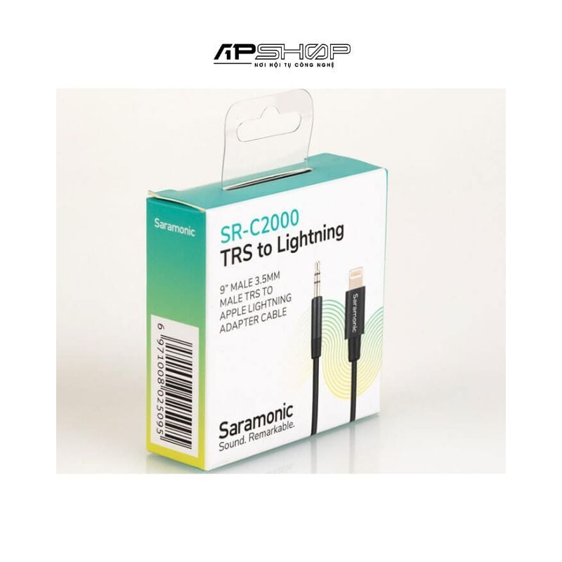 Phụ kiện cáp Saramonic 3.5mm TRS Male (đực) ra Lightning (đực) C2000