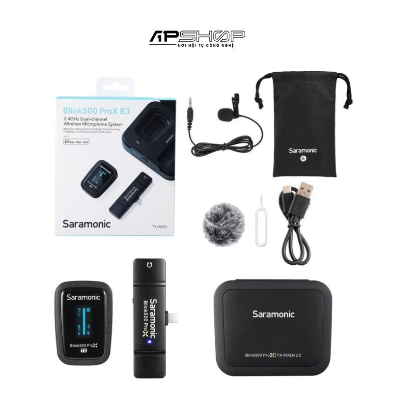 Bộ micro không dây Saramonic Blink500 ProX B3 | Cổng Lightning