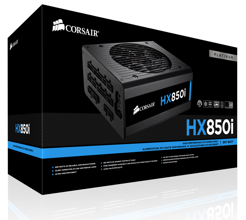 Nguồn Corsair HX850i - 80 Plus Platinum - Full Modul