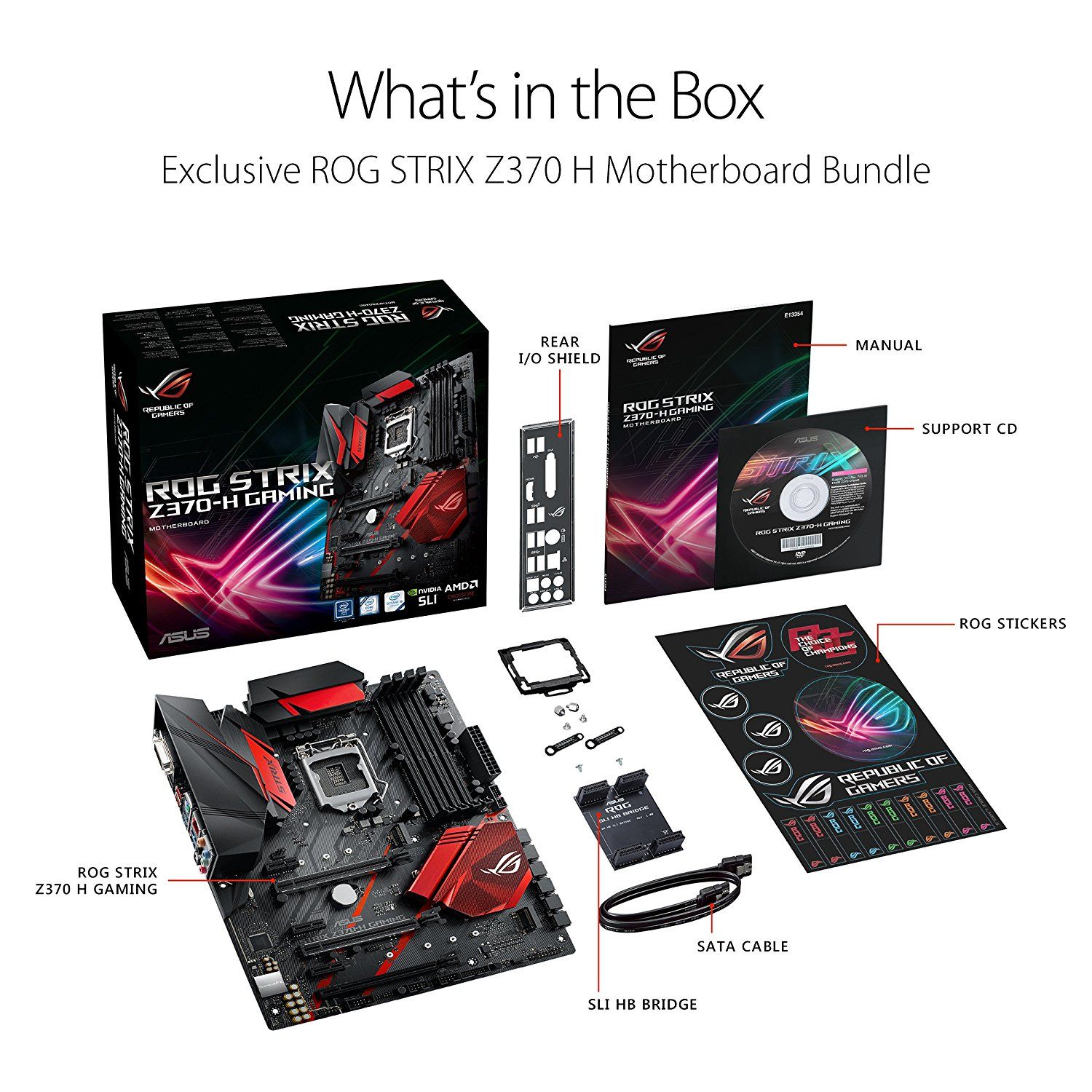 Io Shield Z370h Gaming Mainboard ASUS ROG STRIX Z370 H GAMING –