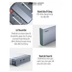 Box đọc ổ cứng 2.5 Dual Ugreen 80857 USB C 3.1 Gen 2, dung lượng SSD 2x 6TB.