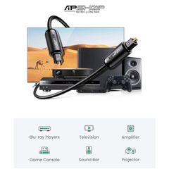 Cáp quang âm thanh Digital Optical Audio Toslink dài 1,5m Ugreen 70891 cao cấp
