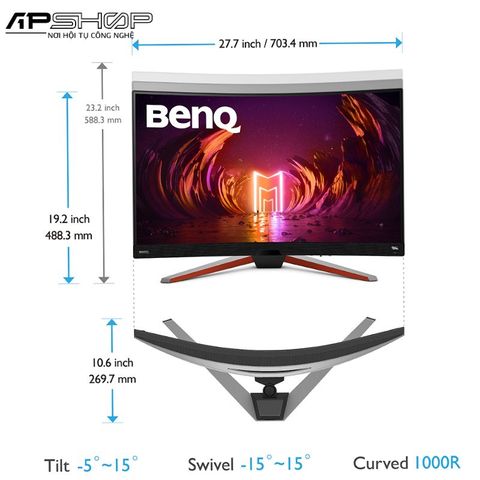 Màn Hình BENQ MOBIUZ EX3210R 31.5" | QHD | VA | 615Hz | Curvature 1000R | Chính hãng
