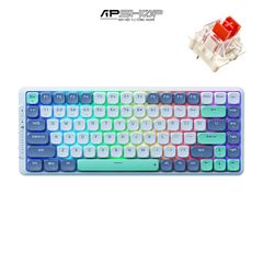 Bàn phím Machenike Air50-B84W RGB | Red White | 3 Mode | Hotswap 3 Pin