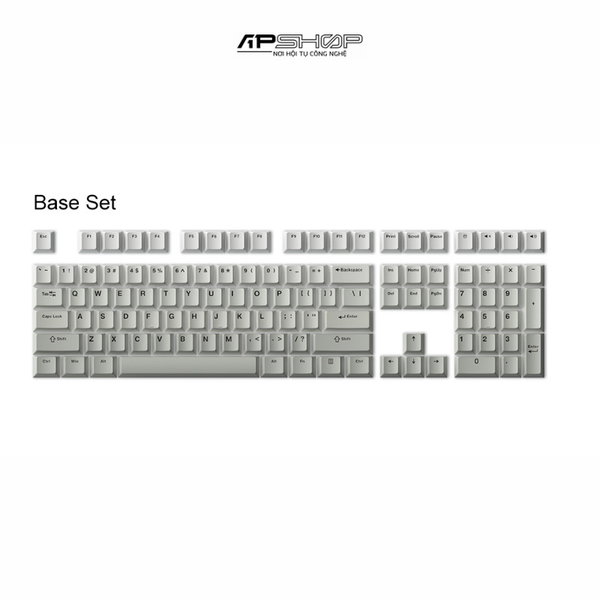 Keycap AKKO Cool Gray PBT Double-Shot | Cherry profile | 132 nút | Chính hãng