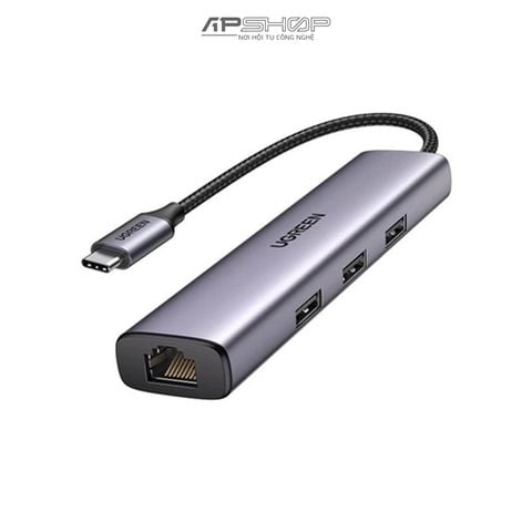 HUB UGREEN USB C to 3 × USB3.0 Hub + RJ45 (1000M) Ethernet Adapter 60600