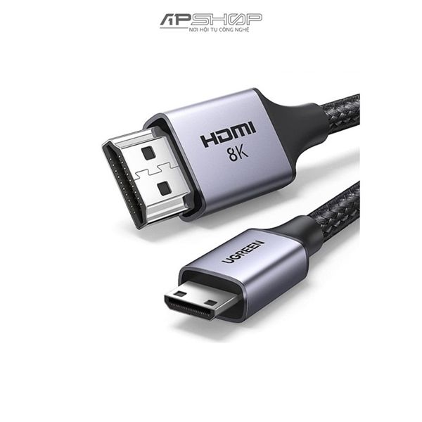 Cáp Mini HDMI to HDMI 8K@60Hz dài 2M Hỗ trợ Dynamic HDR, eARC Ugreen 15515 cao cấp | Chính hãng