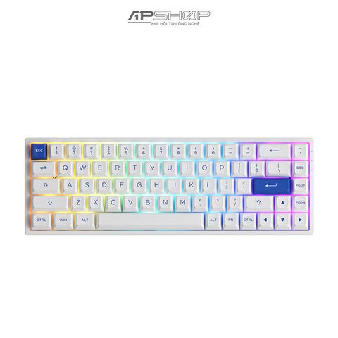Bàn phím AKKO 3068B Plus Blue on White RGB 3 Mod | Hotswap | Chính hãng
