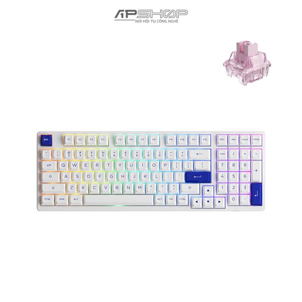 Bàn phím AKKO 3098B RGB Blue On White 3 Mod | Hotswap 5 Pin | Chính hãng