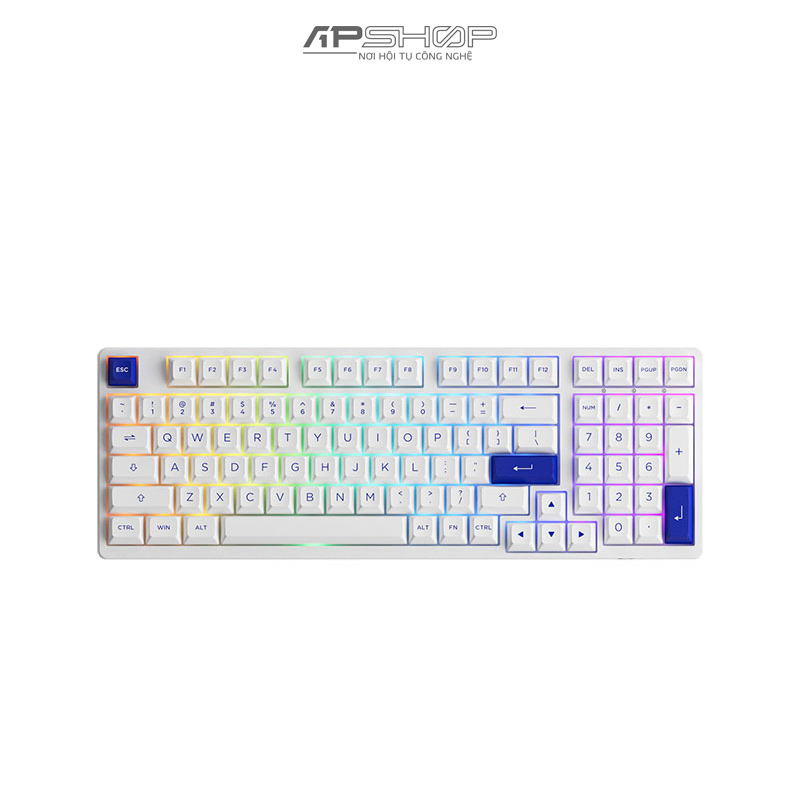 Bàn phím AKKO 3098B RGB Blue On White 3 Mod | Hotswap 5 Pin | Chính hãng