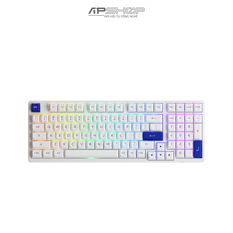 Bàn phím AKKO 3098N Multi modes Blue On White Bluetooth / Wireless Hotswap TTC Switch | Chính hãng