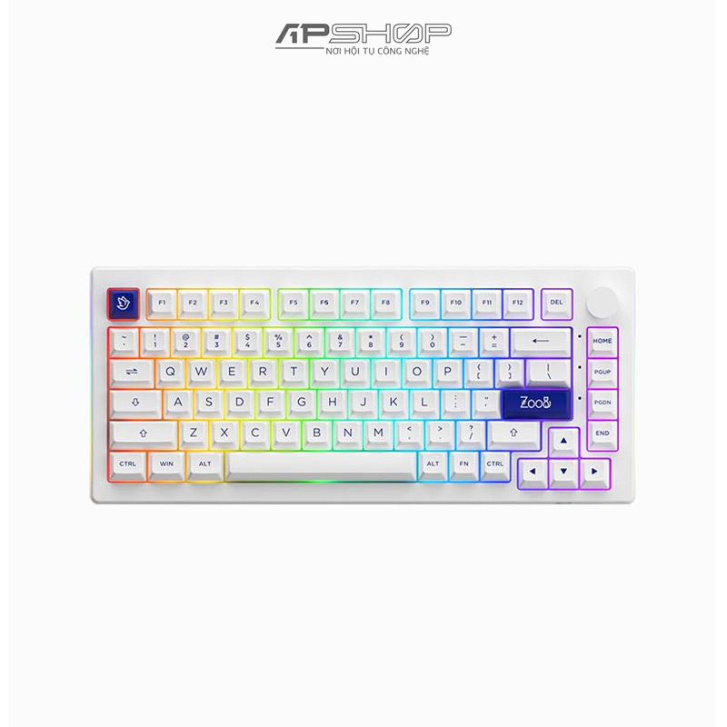 Bàn phím AKKO 5075B Plus Blue On White RGB 3 Mod | Hotswap 5 Pin | Chính hãng