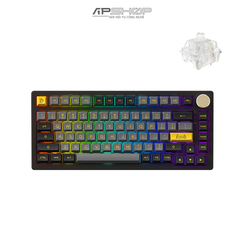 Bàn phím AKKO PC75B Plus V2 Black Gold Bluetooth / Wireless Hotswap Top Mount | Chính hãng
