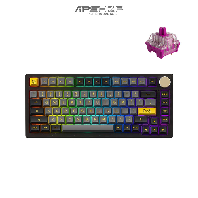 Bàn phím AKKO PC75B Plus V2 Black Gold Bluetooth / Wireless Hotswap Top Mount | Chính hãng