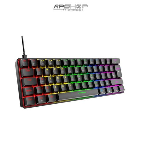 Bàn phím cơ có dây T-Wolf T60 Mini RGB | Màu đen | Chính hãng