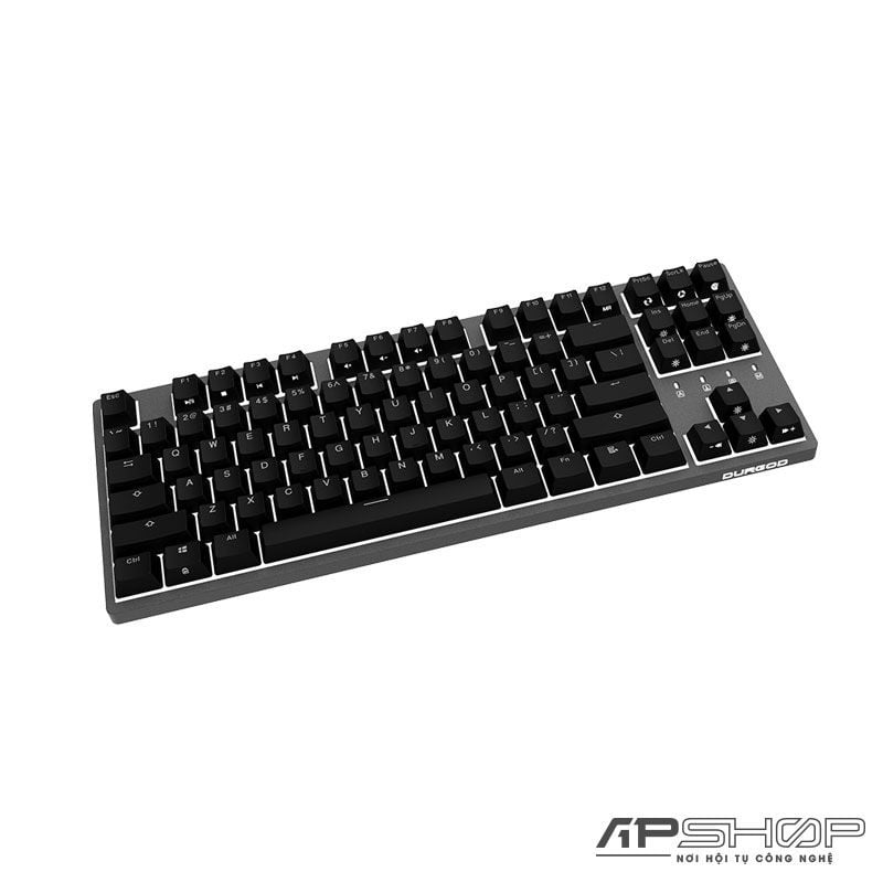 Teclado Mecánico DURGOD Taurus K320 TKL - 88 Teclas, Switches Cherry MX Red, Keycaps PBT Doble Inyección, Layout ISO UK, Color Gris Espacial