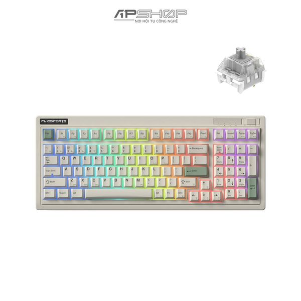 Bàn phím cơ không dây FL Esports OG98 Classic White RGB | 3 Mod