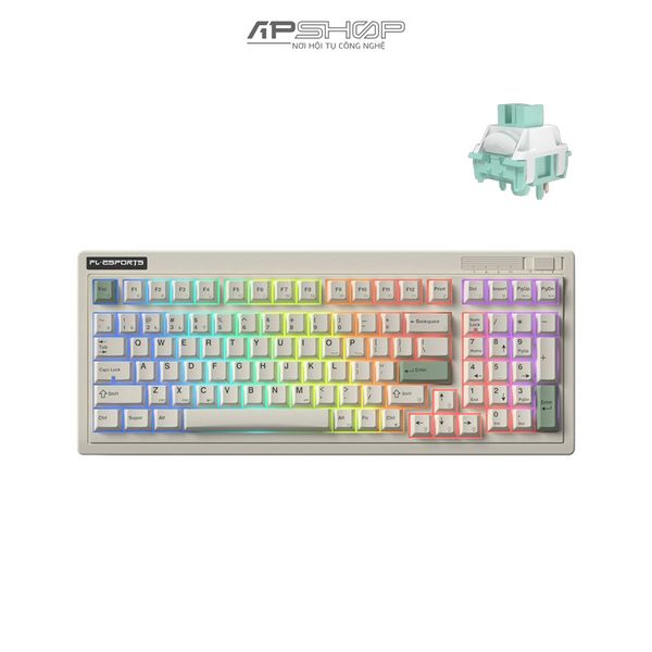 Bàn phím cơ không dây FL Esports OG98 Classic White RGB | 3 Mod