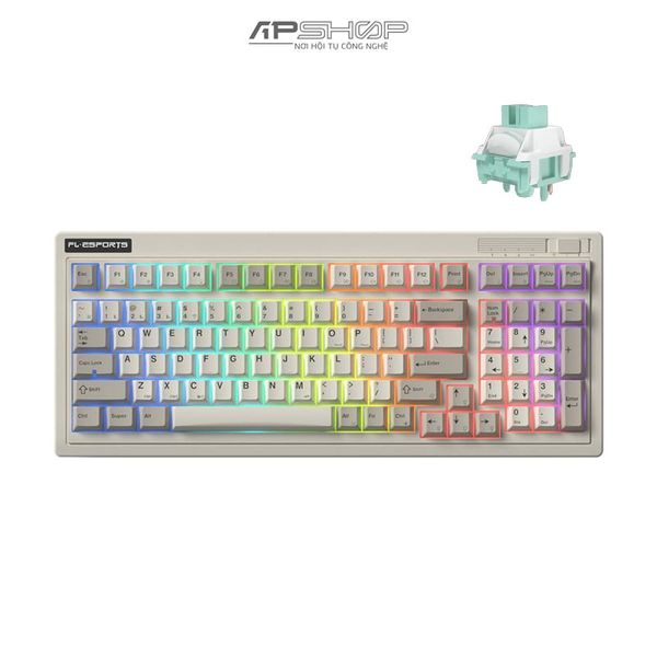 Bàn phím cơ không dây FL Esports OG98 Retro Grey RGB | 3 Mod