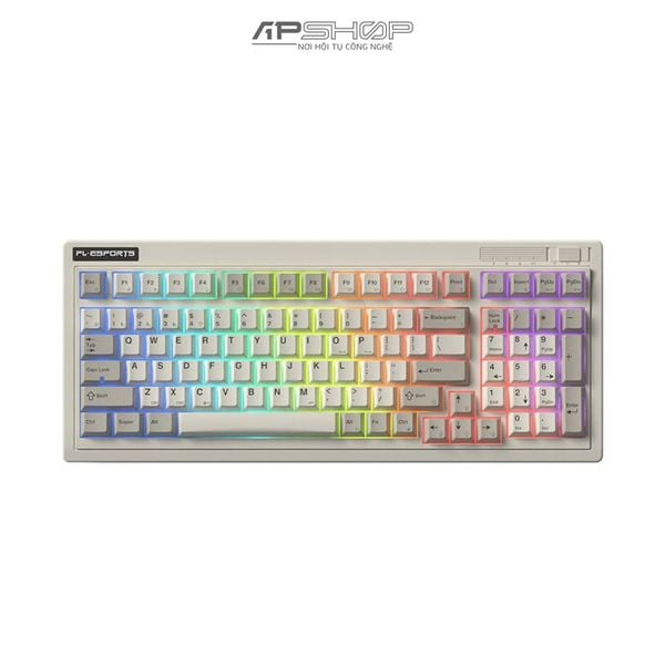 Bàn phím cơ không dây FL Esports OG98 Retro Grey RGB | 3 Mod