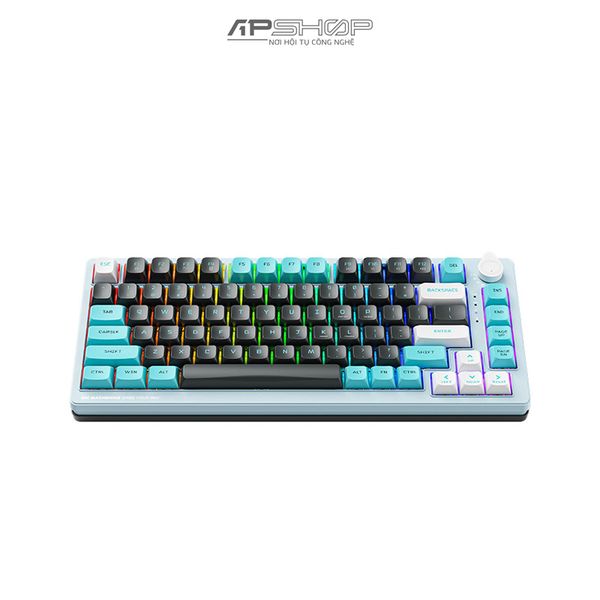 Bàn Phím Cơ Machenike K600T-B82 Smoke Blue RGB | 3 Mod | Hotswap 3 Pin