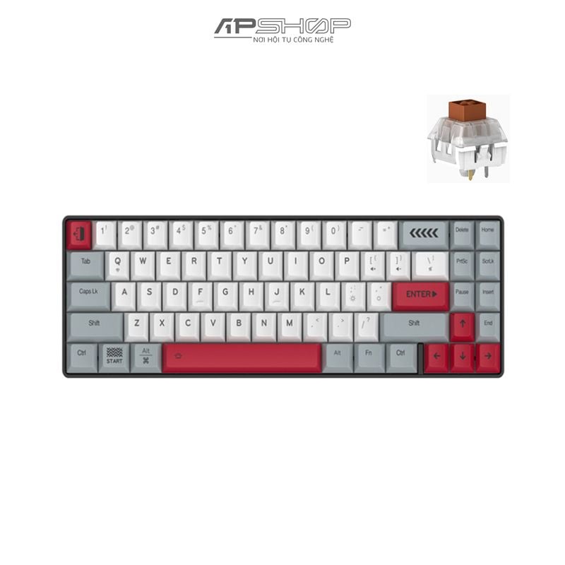 Bàn Phím Dareu EK871 Grey White PBT Bluetooth