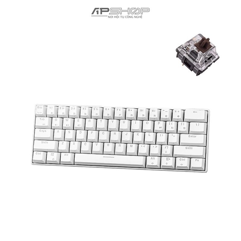 Bàn phím E-Dra EK361W v2 White Bluetooth | Chính hãng