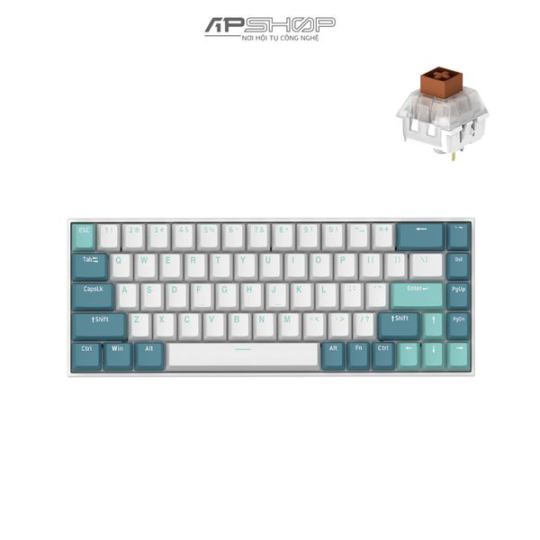 Bàn phím FL Esport F12 RGB Cool Mint Hotswap 3 Mod | Chính hãng