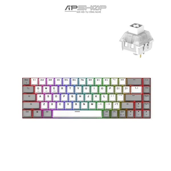 Bàn phím FL Esport F12 RGB White and Grey Hotswap 3 Mod | Chính hãng