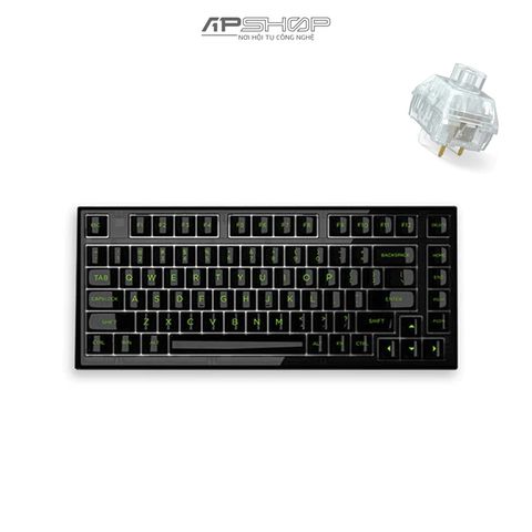 Bàn phím FL Esport Q75 Transparent Black Dark Ice 3 Mode Bluetooth + Wireless | Chính hãng