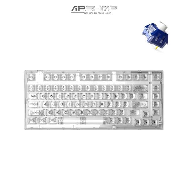 Bàn phím FL Esport Q75 Transparent White Light Ice Keycap RGB 3 Mod Hotswap | Chính hãng