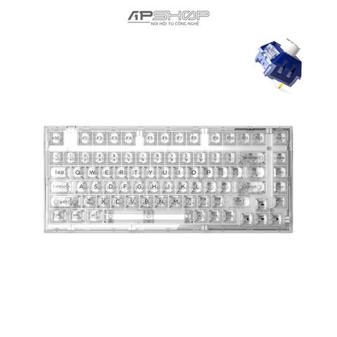 Bàn phím FL Esport Q75 Transparent White Light Ice 3 Mode Bluetooth + Wireless | Chính hãng