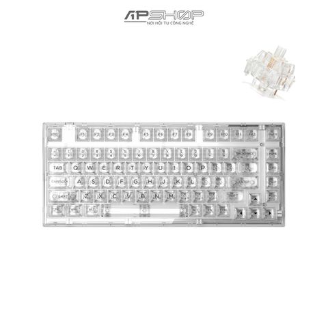 Bàn phím FL Esport Q75 Transparent White Light Ice 3 Mode Bluetooth + Wireless | Chính hãng