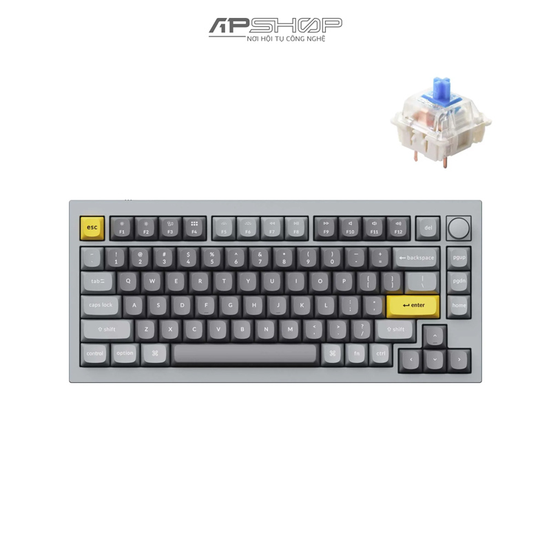Bàn phím Keychron Q1 Silver Grey B Có Knob Full Assembled V2 | Chính hãng