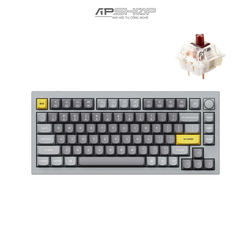 Bàn phím Keychron Q1 Silver Grey B Có Knob Full Assembled V2 | Chính hãng