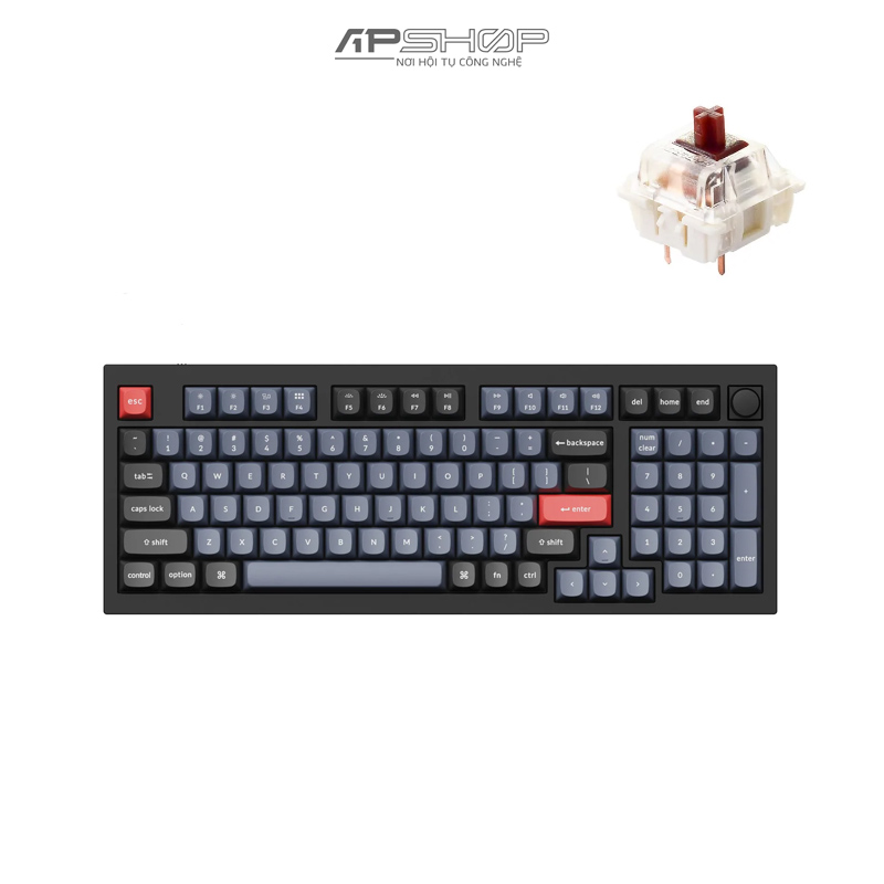 Bàn phím Keychron Q5 Carbon Black A Có Knob Full Assembled | Chính hãng