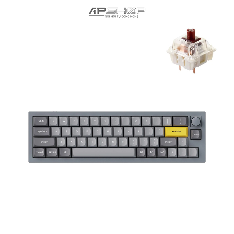 Bàn phím Keychron Q9 Silver Grey A Có Knob Full Assembled | Chính hãng