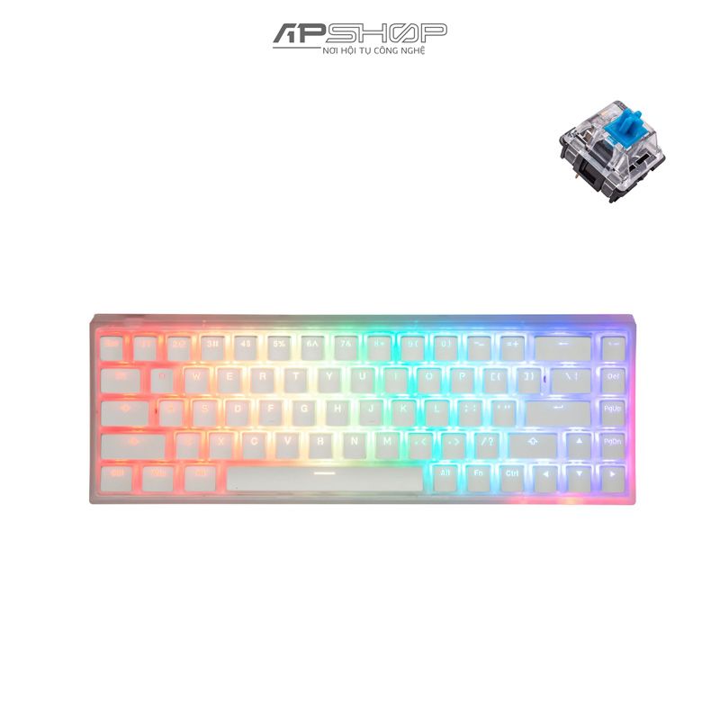 Bàn phím KEYCOOL GZ68 Pro Transprent Pudding 3 Mode RGB | Chính hãng