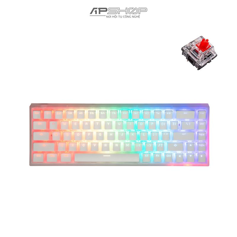 Bàn phím KEYCOOL GZ68 Pro Transprent Pudding 3 Mode RGB | Chính hãng